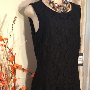 NWT-Lovely and flattering new black lace dress.